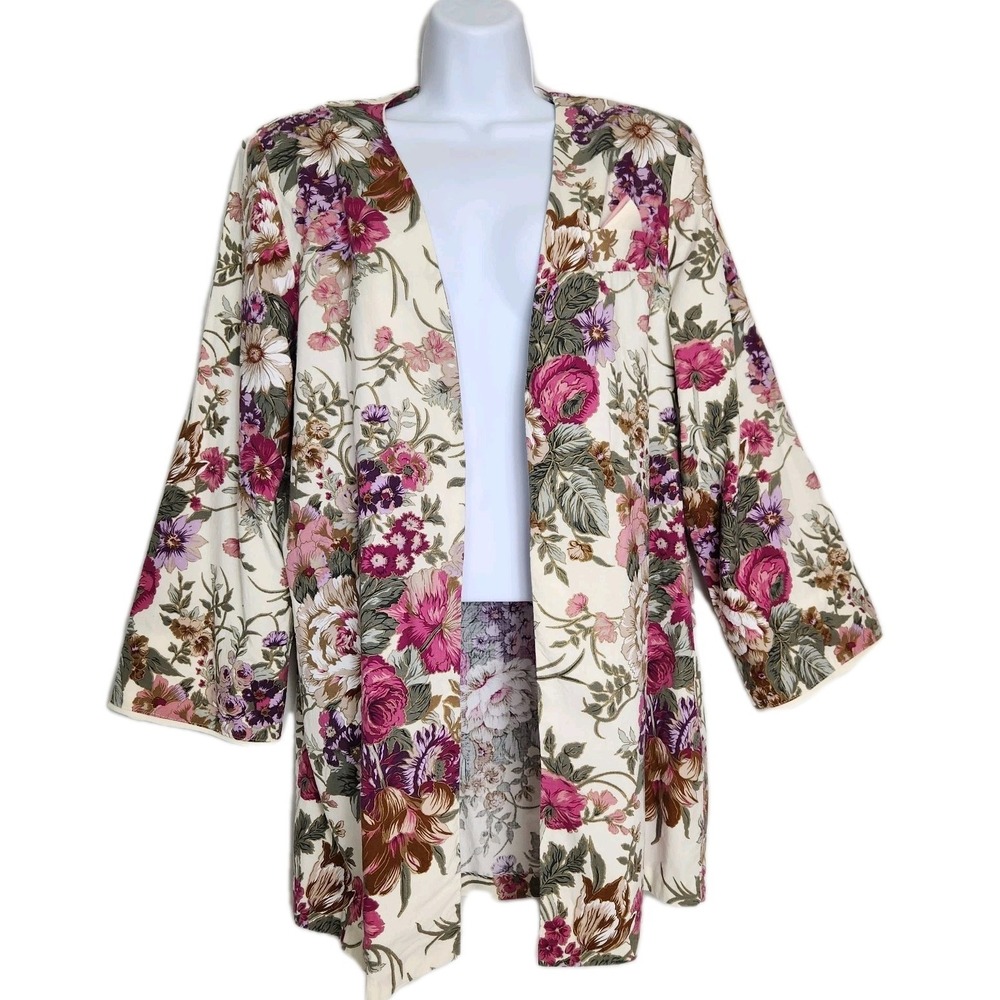 Vintage Ashley & Me Floral Blazer Jacket Boho Cottagecore USA Size ~ L Soft Girl